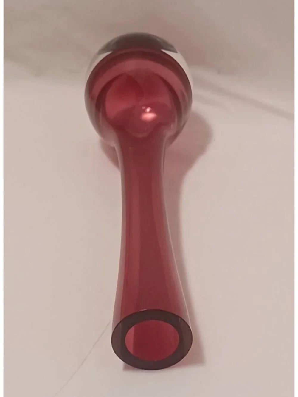 Vintage Pilgrim Handmade Cranberry Purple Pink Cased Sommerso Art Glass Bud Vase